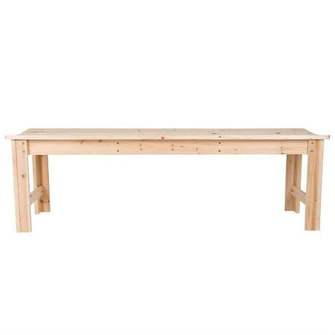 Image of 5-Ft Backless Garden Bench in Natural Yellow Cedar Wood