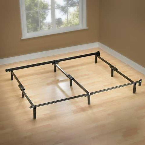 Image of Twin Metal Bed Frame with 6 Support Legs and Headboard Brackets