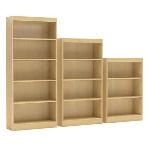 Image of Natural Wood Finish Book Shelf Bookcase with 4 Shelves