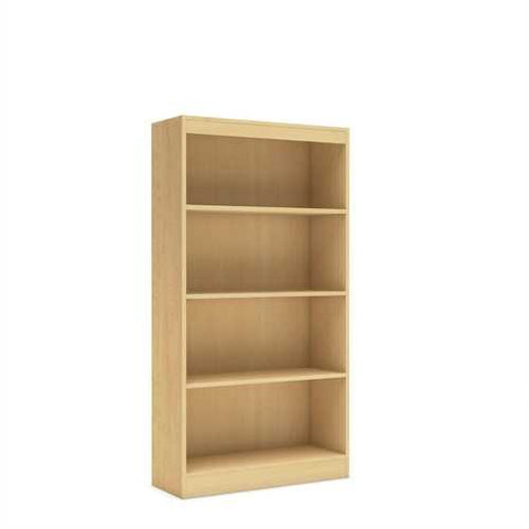 Image of Natural Wood Finish Book Shelf Bookcase with 4 Shelves