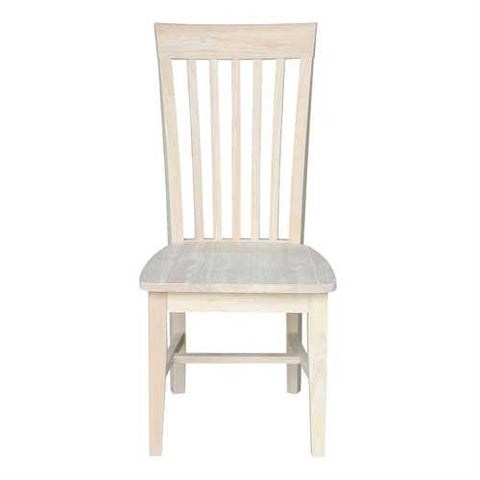 Image of Set of 2 - Mission Style Unfinished Wood Dining Chair with High Back