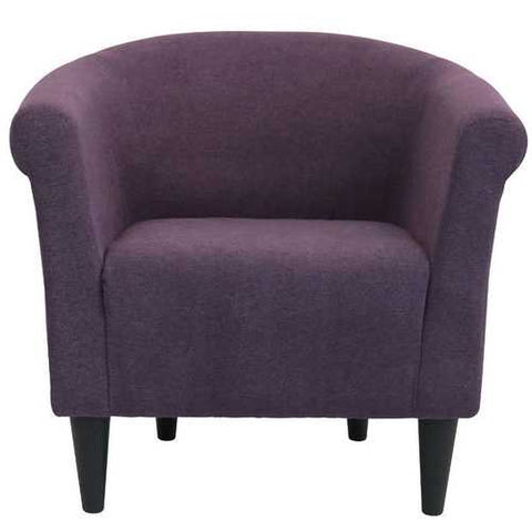 Image of Contemporary Classic Upholstered Club Chair Accent Arm Chair in Eggplant Purple