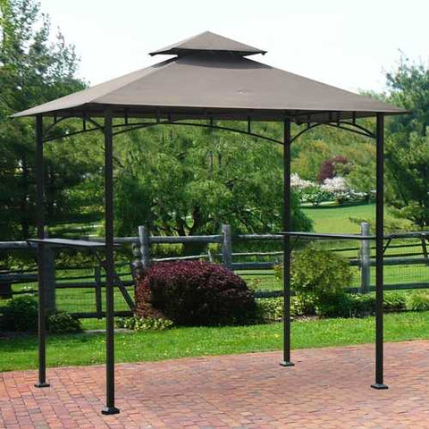 Image of 8-Ft x 5-Ft Steel Frame Outdoor Grilling Gazebo with Vent Top Canopy