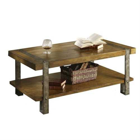 Image of Contemporary Modern Classic Coffee Table in Worn Oak Finish