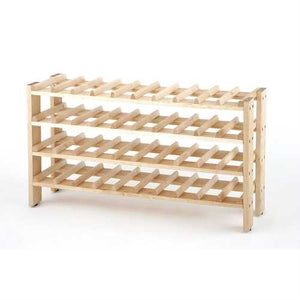 4-Shelf 40-Bottle Wine Rack in Solid Birchwood