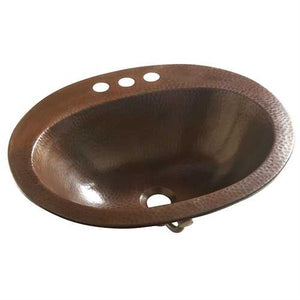 Copper Oval Bathroom Sink 20 x 16 inch