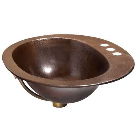 Image of Copper Oval Bathroom Sink 20 x 16 inch