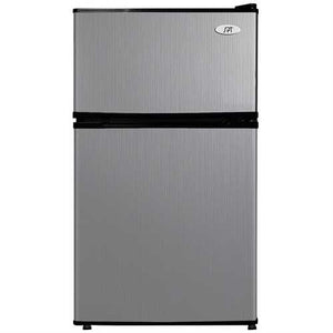 3.1 Cubic Foot Double Door Stainless Steel Refrigerator with Freezer