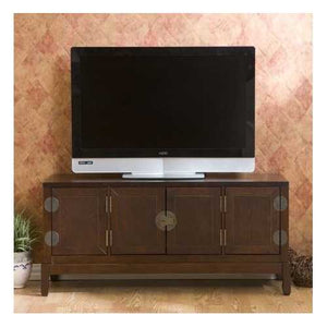 Oriental Style Entertainment Center in Espresso Finish