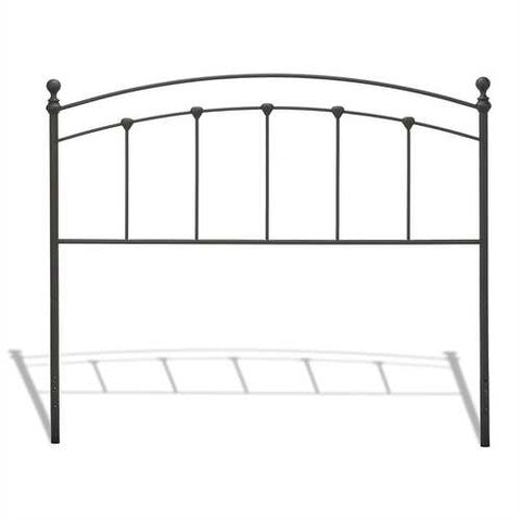 Image of Full size Complete Metal Bed Frame with Round Final Posts Headboard and Footboard