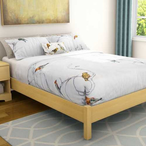 Image of Full size Contemporary Platform Bed in Natural Maple Finish