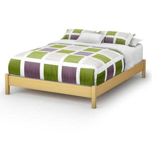 Full size Contemporary Platform Bed in Natural Maple Finish