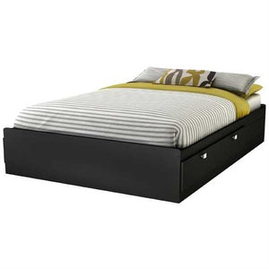 Full size Modern Platform Bed Frame with 4 Storage Drawers in Black