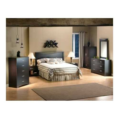 Image of Modern 5 Drawer Bedroom Chest in Chocolate Finish