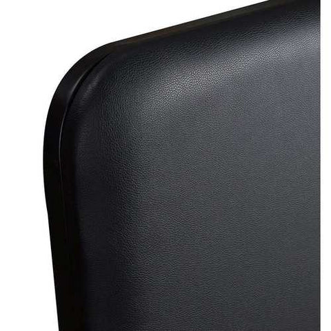 Image of Queen size Memory Foam Padded Steel Frame Black Faux Leather Headboard