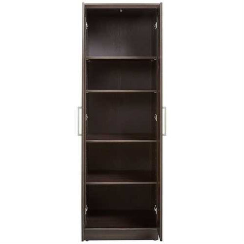 Image of Bedroom Wardrobe Cabinet Storage Closet Organizer in Dark Brown Oak Finish