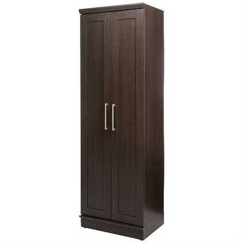 Image of Bedroom Wardrobe Cabinet Storage Closet Organizer in Dark Brown Oak Finish