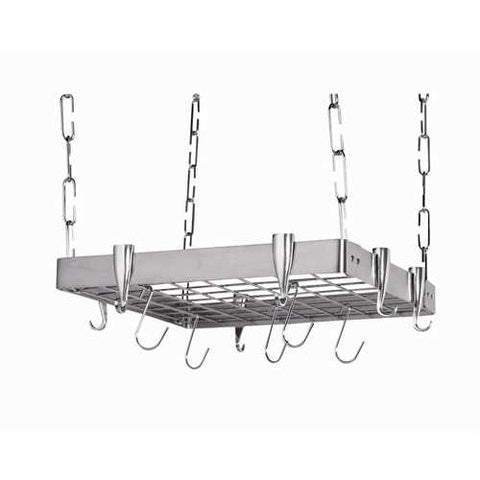 Image of Square Stainless Steel Ceiling Hanging Pot Rack