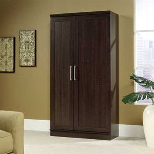 Multi-Purpose Living Room Kitchen Cupboard Storage Cabinet Armoire in Mocha Brown