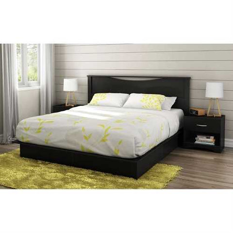 Image of King size Modern Headboard in Black Wood Finish