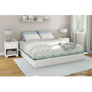 King size Contemporary Platform Bed Frame in White Finish