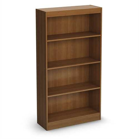 Image of Contemporary 4-Shelf Bookcase in Medium Cherry Wood Finish