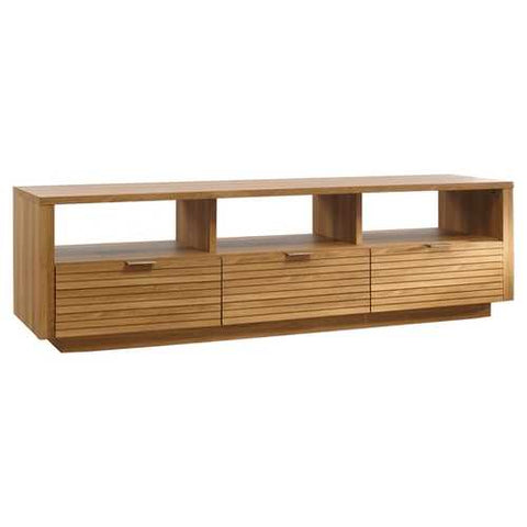 Image of Modern Light Oak Finish TV Stand Entertainment Center - Fits up to 70-inch TV