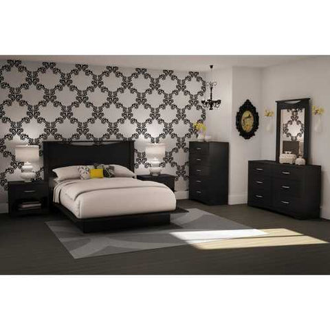 Image of 6-Drawer Dresser for Contemporary Bedroom in Black Finish