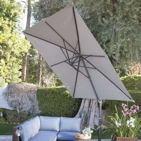 Image of Square 8.5-Ft Offset Patio Umbrella with Mocha Shade and Bronze Finish Pole