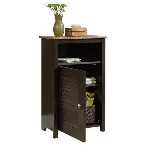 Image of Bathroom Floor Cabinet with Shelf and Faux Granite Top