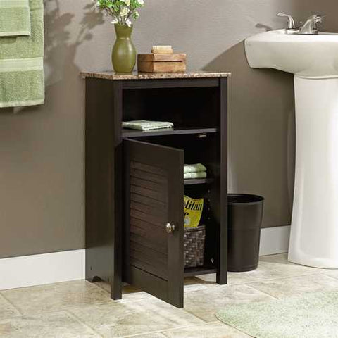 Image of Bathroom Floor Cabinet with Shelf and Faux Granite Top