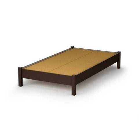 Image of Twin size Modern Platform Bed Frame in Chocolate Brown Finish