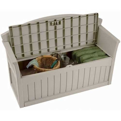 Image of Outdoor Patio Garden Bench with 50-Gallon Storage Space Under Seat