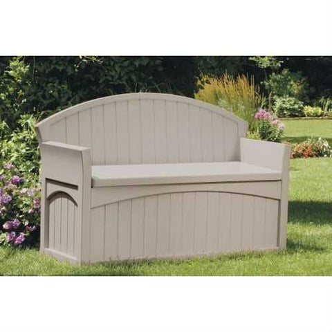 Image of Outdoor Patio Garden Bench with 50-Gallon Storage Space Under Seat