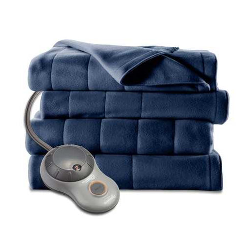 Image of Twin size Quilted Fleece Heated Electric Blanket in Blue Lagoon