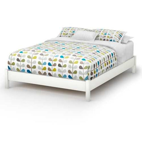 Image of Queen size Platform Bed in Pure White Finish