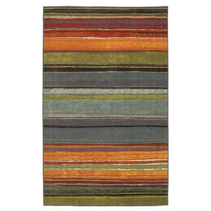 5' x 8' Rainbow Stripes Area Rug with Orange Blue Green Red Purple