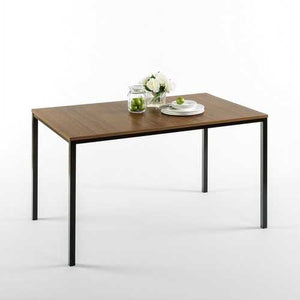 Modern 48 x 30 inch Steel Frame Dining Table with Wood Grain Top