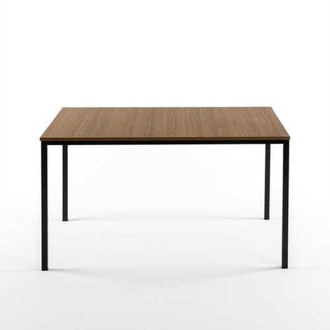 Image of Modern 48 x 30 inch Steel Frame Dining Table with Wood Grain Top