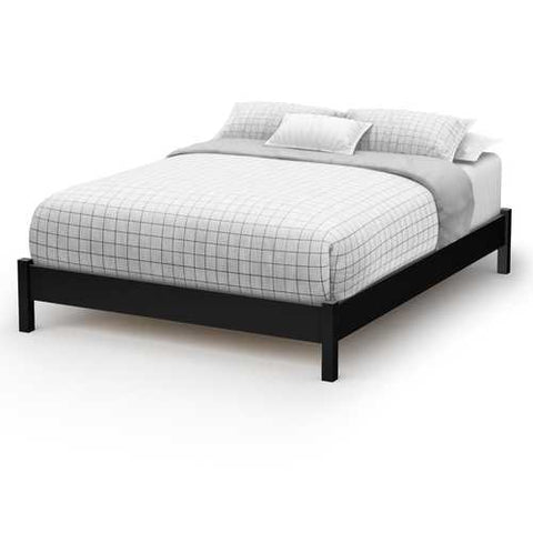 Image of Queen size Platform Bed in Black Finish - Simple Modern Design