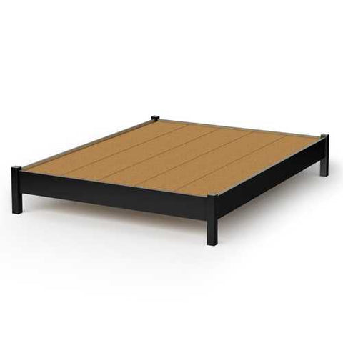 Image of Queen size Platform Bed in Black Finish - Simple Modern Design