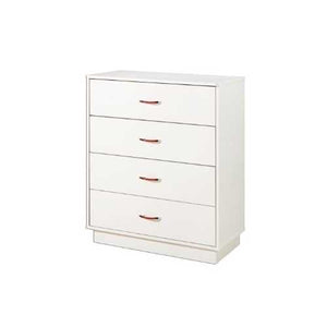 White 4-Drawer Chest with Interchangeable Handles