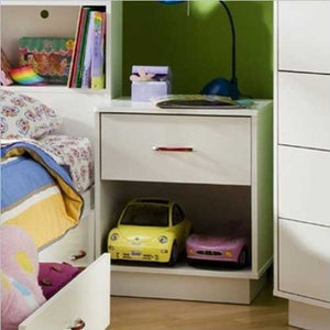 1-Drawer Nightstand with Open Compartment in White Finish