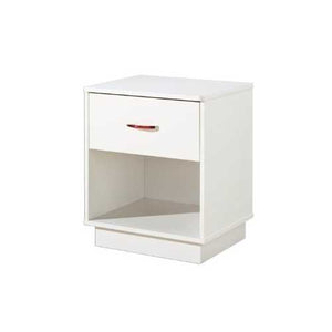 1-Drawer Nightstand with Open Compartment in White Finish