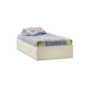 White Twin Size Mates Platform Bed with 2 Drawers