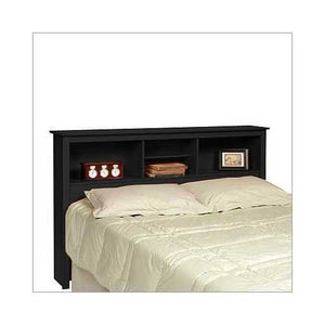 Queen-size Storage Headboard in Black Finish