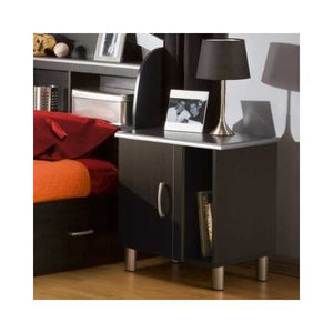 Black Onyx Nightstand with 1 Door & 1 Adjustable Shelf