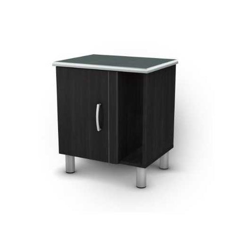 Image of Black Onyx Nightstand with 1 Door & 1 Adjustable Shelf