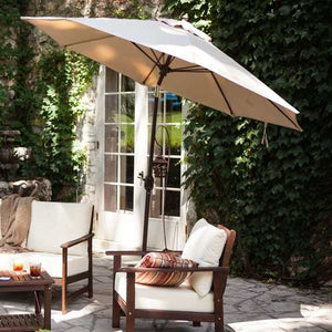 Tilt 9-Ft Patio Umbrella with Heather Beige Canopy and Antique Bronze Pole