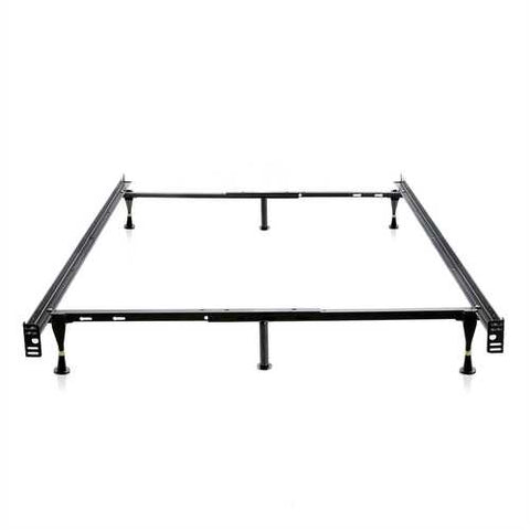 Image of Twin / Full size Sturdy 6-Leg Metal Bed Frame with Glide Legs